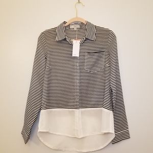 Striped button-down blouse